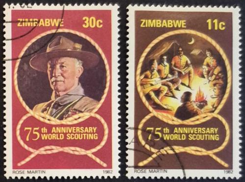 +++ ZIMBABWE İZCİLİK 75.YIL , LORD BADEN-POWELL 125.YIL      1982   - DAMGALI