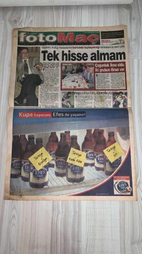 FOTOMAÇ SPOR GAZETESİ - TURKISH NEWSPAPER - DOĞUM GÜNÜ HEDİYESİ  - EKSİKSİZ TAM TAKIM GAZETE -31 MAYIS 2002 CUMA  AZİZ YILDIRIM - ALİ YILDIRIM - ORTEGA - ALMEYDA - WASHINGTON - SERGEN YALÇIN - AHMET DURSUN - YILDIRIM DEMİRÖREN - HÜSNÜ GÜRELİ - İBRAHİM ALTINSAY - ALİ DÜRÜST - OZHAN CANAYDIN - MONDRAGON - PASCAL NOUMA - BURAK ELMAS - OSCAR CORDOBA - ZAGO - HAKAN ŞÜKÜR - EMRE BELÖZOĞLU - OKAN BURUK - YILDIRAY BAŞTÜRK - LUCIO - MUSTAFA DENİZLİ - ŞENOL GÜNEŞ - SCOLARI - TUNCAY ŞANLI - SERVET ÇETİN - TURHAN SOFUOĞLU  DÜNYA KUPASI BAŞLIYOR: FRANSA - SENEGAL MAÇI İLE SANTRA - TÜRKİYE 48 YIL SONRA KUPADA - GALATASARAY NOUMA İLE ANLAŞTI, BEŞİKTAŞ’A BÜYÜK DARBE - BEŞİKTAŞ CORDOBA VE ZAGO’YU RENKLERİNE BAĞLADI - ORTEGA GARANTİ VERDİ: “SÖZÜMÜN ERİYİM” - ALMEYDA İÇİN SON TARİH 2 HAZİRAN - FENERBAHÇE ORTEGA FORMASINA YOĞUN İLGİ: İKİ GÜNDE 500 SATIŞ - ŞENOL GÜNEŞ: “BREZİLYA FAVORİ AMA ESAS FİNAL KOSTA RİKA’YLA” - BREZİLYA TEKNİK DİREKTÖRÜ SCOLARI: “TÜRKLER ÇİN ORDUSU GİBİ PRES YAPIYOR” - MUSTAFA DENİZ