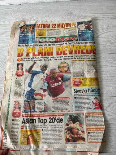 FOTOMAÇ SPOR GAZETESİ - TURKISH NEWSPAPER - DOĞUM GÜNÜ HEDİYESİ  - EKSİKSİZ TAM TAKIM GAZETE - 1 OCAK 2009 SAYI:11 - ILYAS TANER RECEP AYDOĞANLI NECIP ÇANKÇI FUAT KÖKTAŞ KEMAL BÜYÜKAKIN MILAN BAROS AYHAN AKMAN MEHMET YILDIZ MURAT OZYER ERMAN KUNTER KORAY MINCINOGLU ORHUN ENE TOLUNAY KAFKAS HALIL ÜNAL - SUPERBELL LIG BANK ASYA 1. LIG TFF 2. LIG 3. LIG O GOLCÜLER BOLU'YA KESKIN NISANCI BORDEAUX'YU ELERIZ FORVET SART - GALATASARAY FENERBAHÇE BEŞIKTAŞ TRABZONSPOR SAMSUNSPOR KAYSERISPOR ESKISEHIRSPOR KONYA ANKARASPOR SIVASSPOR - GALATASARAY 2-1 FENERBAHÇE