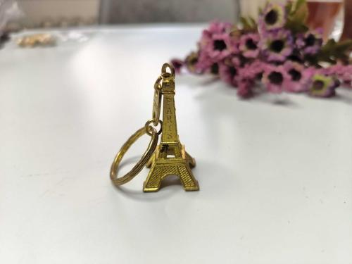 Eyfel Kulesi Paris Altın Renk Metal Anahtarlık