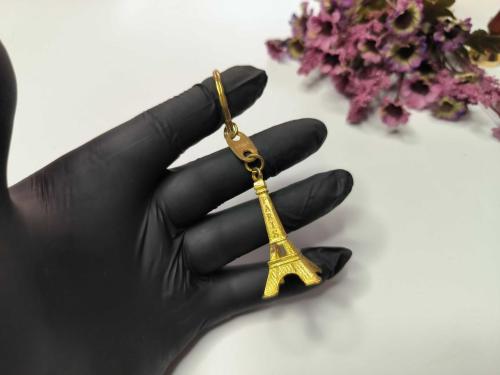 Eyfel Kulesi Paris Altın Renk Metal Anahtarlık