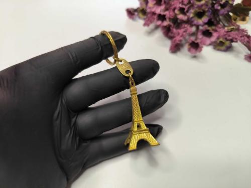 Eyfel Kulesi Paris Altın Renk Metal Anahtarlık