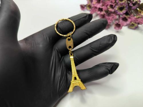Eyfel Kulesi Paris Altın Renk Metal Anahtarlık