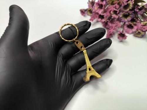 Eyfel Kulesi Paris Altın Renk Metal Anahtarlık -- 009