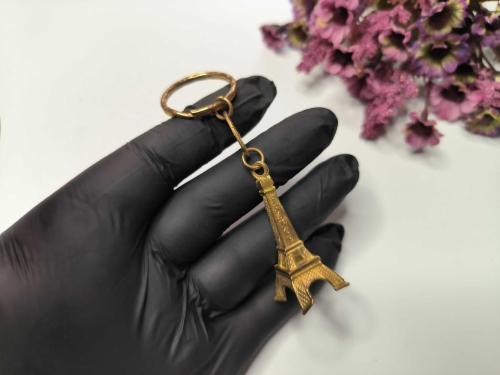 Eyfel Kulesi Paris Altın Renk Metal Anahtarlık -- 009
