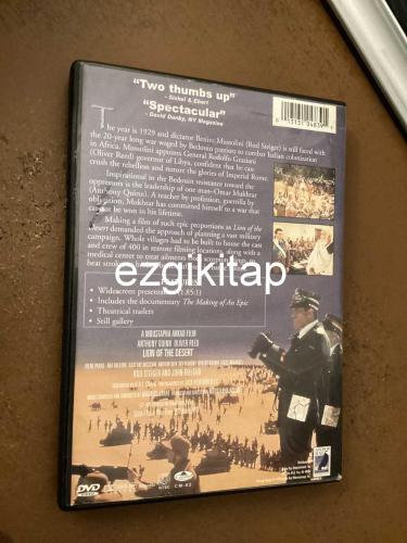 lion of the desert dvd  (PC'de  denenmiştir/izlenmiştir) (ing)  oliver reed anthony quinn irene papas raf vallone rod steiger (moustapha akkad)
