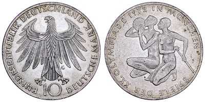 ALMANYA 1972 YILI 10 MARK HATIRA GÜMÜŞ ÇİL - 15.7 GR.