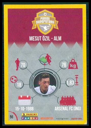 2016 Migros Panini Family Supersport Futbol Kartları,  Mesut Özil