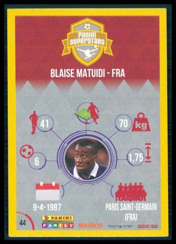 2016 Migros Panini Family Supersport Futbol Kartları,  Blaise Matudidi