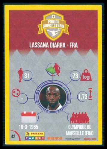 2016 Migros Panini Family Supersport Futbol Kartları,  Lassana Diarra