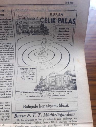 Bursa Gazetesi - Turkish Newspaper - 30 Ağustos 1939 - 30 Ağustos Bayramı bugün büyük zaferimizin 17 inci yıldönümünü kutluyoruz - büyük zaferimizin 3 büyük siması başkumandan Atatürk Milli Şef İsmet İnönü ve Mareşal Fevzi Çakmak Fotoğrafı - Bursa valisi Refik Koraltan'ın tetkikleri - Refik Koraltan Bursa Cumhuriyet idaresinin imar ve kalkınma programından en kısa zamanda en geniş manada müstefik olacaktır - Zafer Bayramı programı - 30 Ağustos Zafer Bayramı'nın 17 inci yıldönümü bu sene de bütün yurt içinde en geniş surette kutlanacaktır - Bursa'da Zafer Bayramı kutlaması tümen komutanlık dairesinde Ordu adına saat 9'dan 10.15'e kadar kabul resmi yapılacaktır - saat 10.00'da törene katılacak kıtaat okullar teşekküller yerlerini almış olacaktır  - saat 10.30'da verilecek birinci ( Ti ) işareti ile okullar teşekküller hazırol vaziyetine girecek ve komutan tarafından teftiş edilecektir - İstiklal Marşı ardından Ordu ve Hava kurumu çelenkleri Atatürk anıtına konacaktır - 30 Ağustos 1922