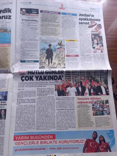 Milliyet Gazetesi - Turkish Newspaper - 19 Mayıs 2020 - Kurtuluş ateşi 101 yıl önce bugün yandı - 19 Mayıs Atatürk'ü anma ve gençlik ve spor bayramınız kutlu olsun - Bandırma vapuru kaptanı İsmail hakkı'nın gözünü Mustafa kemal'den ayırma bu halkın tek umudu o Paşa sana emanet dediği kişi kamarot Hacı Tevfik'in torunu Mustafa Kemal Ulusu ailenin 3 kuşak koruduğu hatıraları milliyete anlattı - 19 Mayıs 1919'da Samsun'a ayak 9. Ordu kıtalar müfettişi Mustafa Kemal Paşa'nın 25 Mayıs sabaha havza'ya gitmek için bindiği araç arızalandı - Mustafa Kemal köye Dağ başını duman almış marşını söyleyerek girdi - 81 ilin tamamında sokak kısıtlaması bayram evde - Küçükçekmece Belediye Başkanı Kemal Çebi 19 Mayıs kutlaması - Ankara Üniversitesi radyosu Atatürk'ün sevdiği şarkıları çalacak - 25 limanında bayrak töreni - Cumhurbaşkanı Recep Tayyip Erdoğan ışığımız umudumuz geleceğimiz sevgili gençler 19 Mayıs'taki Milli mücadele ruhunu sizlerde görüyorum - 19 Mayıs 1919