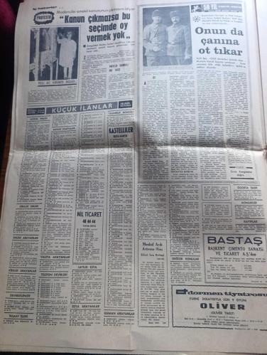 Milliyet Gazetesi - Turkish Newspaper - 28 Mayıs 1969 - Cumhurbaşkanı Cevdet Sunay 27 Mayıs mesajı yayınladı - 27 Mayıs'ın 9. Yılında Turhan Emeksiz büstü Fotoğrafı - 27 Mayıs törenle kutlandı - Ordu gençlik polis ve halk kol kola 27 Mayıs yürüyüşünde fotoğraf - Anıtkabir'de Devrim şehitleri için saygı duruşu yapıldı - 27 Mayıs Cumhuriyet ve anayasa bayramı dün bütün Türkiye'de dış temsilciliklerimizde ve Kıbrıs'a törende kutlanmıştır - Anıtkabir'de töreninin başlamasını bekleyen İsmet İnönü ve General şapkaları Fotoğrafı - Necmettin Erbakan başkanlık koltuğuna oturdu fotoğraf - Ay'a gitmek için engel kalmadı - 50 yıl 19 Mayıs 1919 19 Mayıs 1969 yazar Refik Necdet Aktaş - Rüçhan Çamay Almanya'da renkli televizyona çıktı Fotoğrafı - 6. Antalya film festivali - Muzaffer Tema ilk defa bir jüride yer alıyor fotoğraf - Jover Cemal Kamacı Avrupa'nın iki numaralı boksörüdür - Galatasaray şampiyon yazan  Kaloperoviç - Metin Oktay- Fenerbahçe kulübü başkanı Faruk Ilgaz - 27 Mayıs 1960