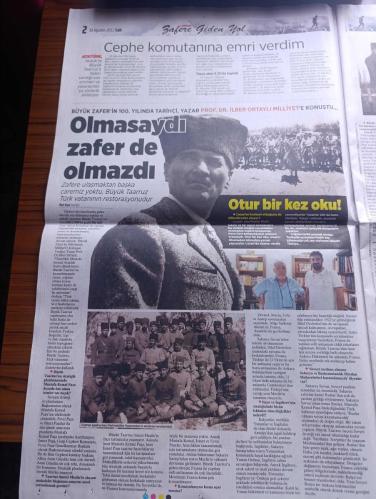Milliyet Gazetesi - Turkish Newspaper - 30 Ağustos 2022 - zafere giden yol şanlı destan 100 yaşında - İlber Ortaylı Atatürk olmasaydı zafer de olmazdı - İstanbul'un işgal günlerinde buruk bir aşk hikayesi ya Nazan Ya Vatan - istihbarat cephesinin gizli kahramanları - başkomutan Atatürk Ruslara gücünü göstermek istedi fotoğraflar - Yunanistan Vahdettin için özel devlet kuracaktı - Büyük taarruz anne duası ile başladı - kocatepe'deki anıt fotoğrafın hikayesi - büyük Mareşal Fevzi Çakmak büyük taarruzu anlatıyor üzüm çuvalının üzerinde yattık - büyük taarruzu komutanlar anlatıyor - büyük direnişin efsane kadınları - Atatürk'ün çizimi ile Büyük taarruz - ABD'lilerin gözünden büyük taarruz Atatürk Yunan ordusunu gafil avladı - Megali İdea hayalinden idam sehpasına - Atatürk rüyamda Sultan Alparslan'ı gördüm - milli mücadelenin edebiyatı yansıması - Yakup Kadri Karaosmanoğlu Milli Savaş hikayeleri - mizah cephesi istanbul'daydı - müjdeyi Fransız telsiz duyurdu - 30 Ağustos 1922