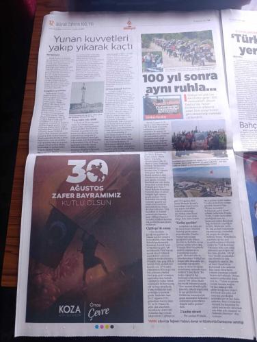 Milliyet Gazetesi - Turkish Newspaper - 30 Ağustos 2022 - 100 yıldır aynı ruh 30 Ağustos zafere bayramı kutlu olsun - Nazım Hikmet Kuvayi milliye destanı - görülmedik strateji Atatürk'ün çizimi ile Büyük taarruz - 30 Ağustos zaferini Atatürk'ten dinleyen dönemin ABD büyükelçisi Mustafa Kemal'in taktiğinin bütün askeri kavramları yıktığını kaydetti - 1932-1933 yıllarında ABD'nin Ankara büyükelçisi Charles H. Sherrill Atatürk'le yaptığı görüşmeleri Mustafa Kemal insan eseri ülkesi adlı kitapta topladı - Cumhurbaşkanı Recep Tayyip Erdoğan 30 Ağustos mesajında 30 Ağustos esaret ve hürriyet arasında bir tercihe zorlandığında Türk milletinin neleri başarabileceğinin ispatı olmuştur - CHP lideri Kemal Kılıçdaroğlu 30 Ağustos bir dehanın askeri zaferi olmasının da ötesinde milletimizin hürriyete büyük Önder Mustafa Kemal Atatürk'ün de millet egemenliğine bağlılığının en büyük nişanesidir - MHP lideri Devlet Bahçeli 30 Ağustos'ta Yunan hükümetini uyardı - 100. Yılda sanat - 30 Ağustos 1922