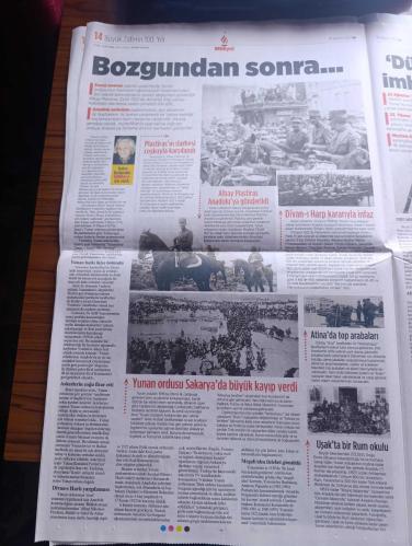 Milliyet Gazetesi - Turkish Newspaper - 30 Ağustos 2022 - 100 yıldır aynı ruh 30 Ağustos zafere bayramı kutlu olsun - Nazım Hikmet Kuvayi milliye destanı - görülmedik strateji Atatürk'ün çizimi ile Büyük taarruz - 30 Ağustos zaferini Atatürk'ten dinleyen dönemin ABD büyükelçisi Mustafa Kemal'in taktiğinin bütün askeri kavramları yıktığını kaydetti - 1932-1933 yıllarında ABD'nin Ankara büyükelçisi Charles H. Sherrill Atatürk'le yaptığı görüşmeleri Mustafa Kemal insan eseri ülkesi adlı kitapta topladı - Cumhurbaşkanı Recep Tayyip Erdoğan 30 Ağustos mesajında 30 Ağustos esaret ve hürriyet arasında bir tercihe zorlandığında Türk milletinin neleri başarabileceğinin ispatı olmuştur - CHP lideri Kemal Kılıçdaroğlu 30 Ağustos bir dehanın askeri zaferi olmasının da ötesinde milletimizin hürriyete büyük Önder Mustafa Kemal Atatürk'ün de millet egemenliğine bağlılığının en büyük nişanesidir - MHP lideri Devlet Bahçeli 30 Ağustos'ta Yunan hükümetini uyardı - 100. Yılda sanat - 30 Ağustos 1922