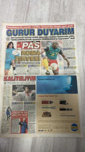 PAS SPOR GAZETESİ - 14 HAZİRAN 2002 - GEREMİ'DEN OLUMLU YANIT GELDİ — GURUR DUYARIM — ROMA ZİRVESİ — LAZIO ENGELI — ONEMLI GORUSME — KALİTELİYİM — GELECEĞE UMUTLA BAKIYORUM — LORANT'IN ESI AMELİYAT OLDU — TESİSLERDE HER ŞEY TAMAM — MUSTAFA DOĞAN: FORMDAYIM — DURUMUM BELIRSIZ — KANARYA HAYRANI — CIDDI TEKLİFLER — TÜRK'E DURMAK YARASMAZ — C GRUBU — DÜNYA KUPASI'NDA BUGÜN — KUPA BİZİMDİR! — FAVORİ BREZİLYA, KOSTA RİKA ÖNÜNDE ADINA YAKIŞANI YAPTI — ONLAR DA ASLAN — SAMBA VE SÜPER GOL ŞOV — DEL PIERO ATTI İTALYA GÜLDÜ — İKİNCİ TUR EŞLEŞMELERİ — ORTEGA'DAN SONRA RAPAIÇ DE GELİYOR — DÜNYAYA SALLADIK — SAĞOL HOCAM — ATAM, KALK DA GÖR EVLATLARINI! — KUTLAMA YAĞMURU — DOĞRU SİSTEMDE PARLAYAN YILDIZLAR — GÜNEŞ: SINIFI GEÇTİK — 2. KORE DESTANI — TEŞEKKÜRLER BREZİLYA — KISKANAN ÇATLASIN — EMRELER'İ KAYBETTİK! — TURKONDE - GEREMI — ALİ YILDIRIM — ALMEYDA — OKTAY — CEM KARACA — SIMAO — KALECİ VOLKAN — NURETTİN HOCA — RÜŞTÜ — WERNER LORANT — BINGO LORANT — DORLE — MUSTAFA DOĞAN — MARIN — RONALDO