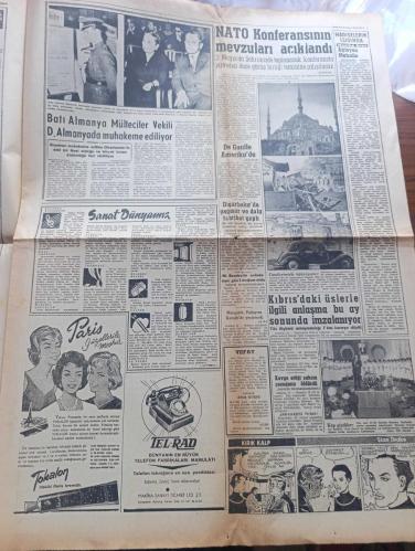Yeni Sabah Gazetesi - Turkish Newspaper - 23 Nisan 1960 - 23 Nisan Atatürk ve Türk bayrağı resim - bugün milli hakimiyet ve çocuk bayramı kutluyoruz - 23 Nisan dolayısıyla saat 10 da Taksim  Barbaros meydanları ile Vefa Fenerbahçe stadlarında merasim yapılacak - 23 Nisan dolayısıyla vilayet belediye siyasi partiler çocuk esirgeme kurumu ilkokul yoksul çocuklara yardım cemiyeti Kızılay Türk Hava kurumu temsilcileri ile yavrukurt ve ilkokul son sınıf öğrencilerinin katılacakları merasimlere sabah saat 10 da başlanacaktır - Ankara'da çocuk bayramının programı - Ankara orduevinde ve hariciye köşkünde birer çocuk balosu verilecek ve Anıtkabir bugüne mahsus olmak üzere saat 17.00'den sonra da ziyaretlere açılacak - sinema aşk kurbanı - Galatasaray Karşıyaka maçı - Fenerbahçe Ankaragücü maçı - Fikret Kırcan yeni bir Fenerbahçe yapacağız - Galata köprüsü dün de açılamadı - başvekil Adnan Menderes Amerikan büyükelçisi ile uzun bir görüşme yaptı - 23 Nisan 1920