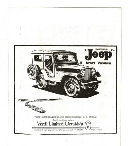 Motor Mecmuası 'Mercedes Benz Dizel Kamyonları, Caterpillar D9 Traktör, Jeep Arazi Vasıtası, İsveç Gislaved Lastikleri ve Fay Resimli Reklam NDR101577