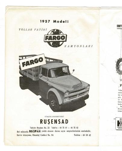 Motor Mecmuası Kasım 1956 Sayı:59 Yıl:5 - Skoda 906 Kamyonlar, Fargo 1957 Modeli, Seddon Dizel Kamyonları NDR101579