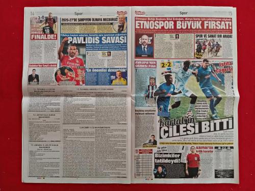 4 Sene Üst Üste Şampiyon Galatasaray, Çaykur Rizespor 2-2 Beşiktaş - 16 Mayıs 2026 - Sabah Gazetesi - Tam Gazete + Bulmaca, Günaydın, Cumartesi Ekleri