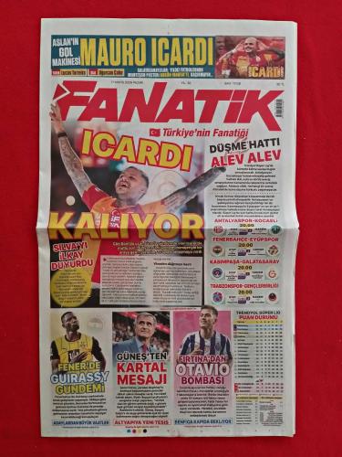 Mauro İcardi Posterli - 4 Sene Üst Üste Şampiyon Galatasaray - 17 Mayıs 2026 - Fanatik Gazetesi - Tam Gazete