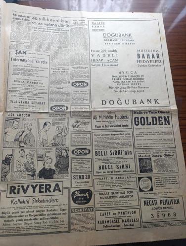 Hürriyet Gazetesi - Turkish Newspaper - 19 Mayıs 1955 - 19 Mayıs Atatürk'ü anma Gençlik ve Spor Bayramı - sana minnettarız Atatürk fotoğraf - 19 Mayıs bugün törenle kutlanacak - üniversite bahçesine dikilen Atatürk heykeli bugün açılacak - emniyet memurları Dün 1500 sahte 19 Mayıs davetiyesi ele geçirdiler - 19 Mayıs münasebeti ile İstanbul'da bugün biri Mithatpaşa stadı'nda diğeri Fenerbahçe stadında olmak üzere jimnastik şenlikleri yapılacaktır - Mithatpaşa stadı'ndaki gösteriler saat 10.00'da geçit resmiyle başlanacaktır - üniversite bahçesine Milli Türk Talebe Birliği tarafından yaptırılan Atatürk heykelinin açılış merasimi bugün saat 16.30'da yapılacaktır - 19 mayıs'ların manası ve ilhamı değişmeyecek yazan Şükrü Kaya - Ondokuz Mayıs yazan Vasfi Raşid Sevig - Şekerci Ali Muhiddin Hacı Bekir - 19 Mayıs yazan Hikmet Bil - Taş devri Tunç devri Avara mu Devri karikatür - radyo programı - Dün daktilografi müsabakasında Ece Alpay özbayrak yine birinciliği kazandı fotoğraf -19 Mayıs 1919