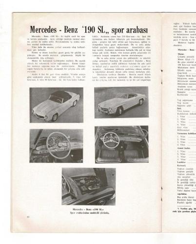 Motor Mecmuası Nisan 1955 Sayı: 40 - Motorlu Taşıtlarda Bazı Kaza Sebepleri, Mercedes Benz 190 SL Spor Arabası, Hudson Rembler,  NDR101585