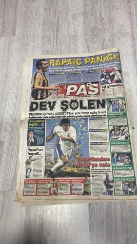 PAS SPOR GAZETESİ - 31 TEMMUZ 2002 - KOMSUYLA CIFTE SINAV - G.SARAY, OLYMPIYAKOS'U AĞIRLIYOR, BEŞİKTAŞ İSE AEK'YA KONUK OLUYOR - 60 BİN ASLAN AVDA - SPOR HERGUN BU GAZETEDE - PAS - KARTAL SIRAT'TA! - ILHAN'I RUSTU SANDIM - GOMES&CHIESA - TERİM İKİ YILDIZIN ALINMASINI İSTİYOR - LORANT, NIHAT'LA ERHAN'DA ISRARLI - OGUN ORTEGAYI YANILTTI - KANATLAR YETERSİZ - ORTA SAHA PRES YAPACAK OYUNCU - TRABZON'U İZLEYECEK - CHIESA - İMPARATOR ESKİ YILDIZLARI NUNO GOMES VE CHIESA İÇİN YÖNETİME BASTIRIYOR. BAŞKAN TERİM'E SÖZ VERDİ - 10 MİLYON DOLAR! - FIORENTINA ZORDA - TERİM-GORİ PROBLEMİ - EFFENBERG KARTAL'A - BERNARD TAMAM, OLİSEH VEYA ALMAN PANZERİ DE BİTECEK! - ALMANYA BU - FRANSIZ BEĞENİLDİ - İLHAN - RÜŞTÜ - GOMES - CHIESA - TERİM - FATİH TERİM - LORANT - NİHAT - ERHAN - ERHAN ALBAYRAK - OGÜN - ORTEGA - OKAN KOÇ - OKAN BURUK - NUNO GOMES - ENRİCO CHIESA - ÖZHAN CANAYDIN - BERLUSCONİ - EFFENBERG - BERNARD - OLİSEH - NOUMA - TOLGA - SEYRANİ TÜRKARSLAN - LUCESCU - İSMAİL TAVİŞ - ARİF - HASAN