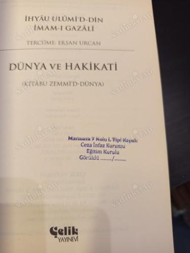 Dünya ve Hakikati (Kitabu Zemmi'd-Dünya)