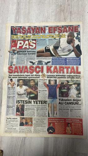 PAS SPOR GAZETESİ - 04 AĞUSTOS 2002 - PORTEKİZLİ TAMAM - G.SARAY GOMES'İ BİTİREDİ! - HERGUN BU GAZETEDE - PAS - HAKAN KAVGASI - GALATASARAY İLE BEŞİKTAŞ'IN YANISIRA İNGİLİZLER DE PEŞİNDE - 2 MİLYON DOLAR VEREN YILDIZI ALACAK ÜNLÜ FUTBOLCU ŞİMDİLİK BEKLEMEDE - BONSERVİSİ ELİNDE YİNE KAPIŞTILAR İNGİLİZLER DEVREDE - DELİYÜREK PASCAL! - HABERİ SAYFA 120E - HUZURBAНСЕ - RÜYA TAKIM'DA, BİRLİK, BERABERLİK VE DOSTLUK VAR - TRABZON'DA SAVAŞ VAR! - HABED S. 4'TE - OTOSPOR YİNE SÜPER! - SAYFA P'DA - SAYISAL LOTO ÇEKİLDİ - SAYISAL L29 - AMARAL BOMBA GİBİ - FELİPE'NİN DERDİ AŞK - HAKKI YALÇIN - HAKAN ŞÜKÜR - GOMES - FATİH TERİM - AMARAL - AYHAN ÖNTÜR - FELİPE - LORANT - ARIEL ORTEGA - NAİM REVİVO - TUNCAY - WASHINGTON - İSMAİL UYGUR - CEM DALMAZ - TAMAM SEZER - HASAN ŞAŞ - YUSUF - NUNO GOMES - CHİESA - ABDULARI - MİRKOVİC - SİMAN - SERHAT - WASHİGOL - CEYHUN - RÜŞTÜ - AZİZ ÜSTEL - PERRO - ARFİ - DURO - AYHAN - CMİT KARAN - İBRAHİM TATLISES - DOĞAN - MİTHAT - SERTAN - ÖZKAN SÜMER - BUSHİ