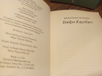 Stüdyo Kayıtları (1. Baskı)