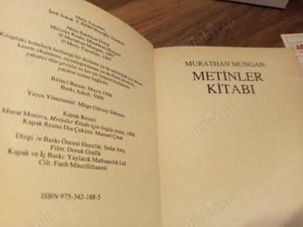 Metinler Kitabı (1. Baskı)