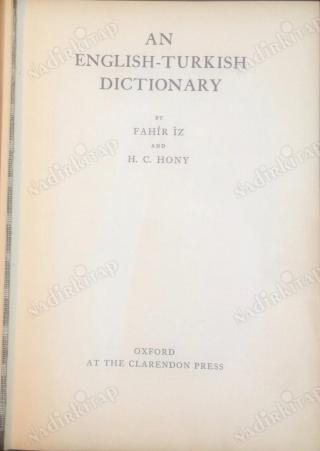 An English-Turkish Dictionary