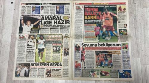 PAS SPOR GAZETESİ - 05 AĞUSTOS 2002 - GOMES ÇALIMI! - TERİM'E VERDİĞİ SÖZÜ YİYEN PORTEKİZLİ, ROMA'YLA SÖZLEŞME İMZALADI VE ARDINDAN DA KİRALIK OLARAK BENFICA'YA GİTTİ!..  - VERDİĞİ SÖZÜ YEDİ! CAPELLO'NUN HESABI CHIESA VEYA MAKAAY  - TERİM BALİÇ'E SARRILDI  - SAKATLAR İYİLEŞTİ!  - FENER'İN ÇİFTE ATAĞI  - MUTLUYUM  - AİLESİNE KAVUŞAN ARİEL ORTEGA. 