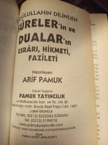 Resulullahın Dilinden Sureler'in ve Dualar'ın Esrarı, Hikmeti, Fazileti (Ciltli)