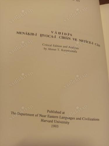 Vahidi's Menakıb-i Hoca-i Cihan ve Netice-i Can - Critical Edition and Analysis (Sources of Oriental Languages and Literatures 17)