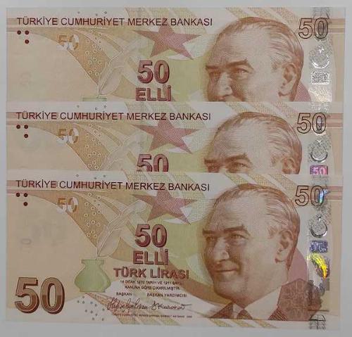 9 EMİSYON 50 LİRA SERİ F001 ÇİL9 EMİSYON 50 LİRA SERİ F001 ÇİL