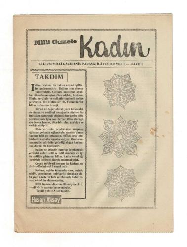 Milli Gazete Kadın Eki 7.11.1974