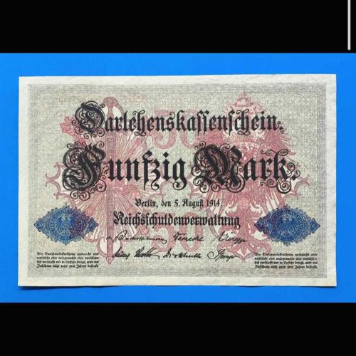 Almanya 50 mark 1914 Çil / UNC Çili az çıkar