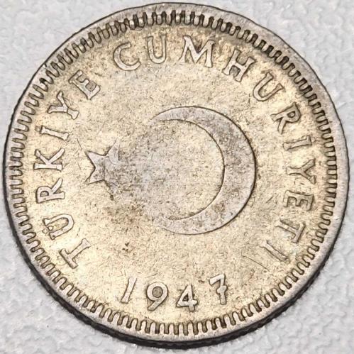 ( GÜMÜŞ ) 1947 - TÜRKİYE - 50 Kuruş   ( ÇOK TEMİZ )