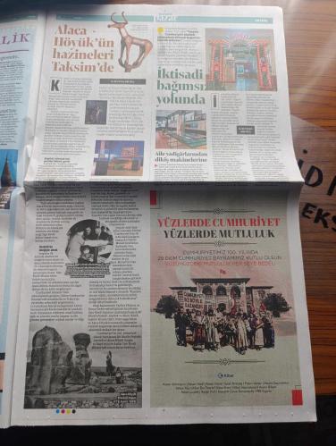 Yeni Şafak Pazar Gazetesi - Turkish Newspaper - 29 Ekim 2023 - Cumhuriyet 100 yaşında Atatürk fotoğrafı - Kazım karabekir'in kızı Timsal Karabekir hep birlikte bu vatana sahip çıkalım Fotoğrafı röportaj - Milli mücadele'de Türk kadını erkeğinin yanındaydı - Bir asır önce peygamber ocağında ne pişerdi - İstiklal Marşı Türk milletinin anayasasıdır - Atatürk'ü 2 sergi ile anıyoruz - Atatürk 1937 yılında düzenlenen 2. Türk Tarih kongresinde Hasan Rıza Soyak ve Şükrü Saraçoğlu ve beraberindekilerle alacahöyük kazlarından çıkarılan tarihi eserleri inceliyor Fotoğrafı - Orhan Halit Sobay Atatürk'ü karşılamak için tren garına koşardık - Hacı Bayram camii'nde Kazım karabekir'in naaşını 12 kişi kaldırdık - cumhuriyetin ilanı Batı medyasında karşılık bulmamış - Selçuklu motiflerinden Milli mücadele dönemine - Madame Tussauds müzesinin ülkemizdeki ilk örneği Yılmaz Büyükerşen balmumu heykel müzesi'nde Atatürk heykeli fotoğraf - Rami kütüphanesi 100 yılın en iyi projelerinden - 29 Ekim 1923