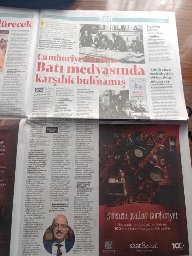 Yeni Şafak Pazar Gazetesi - Turkish Newspaper - 29 Ekim 2023 - Cumhuriyet 100 yaşında Atatürk fotoğrafı - Kazım karabekir'in kızı Timsal Karabekir hep birlikte bu vatana sahip çıkalım Fotoğrafı röportaj - Milli mücadele'de Türk kadını erkeğinin yanındaydı - Bir asır önce peygamber ocağında ne pişerdi - İstiklal Marşı Türk milletinin anayasasıdır - Atatürk'ü 2 sergi ile anıyoruz - Atatürk 1937 yılında düzenlenen 2. Türk Tarih kongresinde Hasan Rıza Soyak ve Şükrü Saraçoğlu ve beraberindekilerle alacahöyük kazlarından çıkarılan tarihi eserleri inceliyor Fotoğrafı - Orhan Halit Sobay Atatürk'ü karşılamak için tren garına koşardık - Hacı Bayram camii'nde Kazım karabekir'in naaşını 12 kişi kaldırdık - cumhuriyetin ilanı Batı medyasında karşılık bulmamış - Selçuklu motiflerinden Milli mücadele dönemine - Madame Tussauds müzesinin ülkemizdeki ilk örneği Yılmaz Büyükerşen balmumu heykel müzesi'nde Atatürk heykeli fotoğraf - Rami kütüphanesi 100 yılın en iyi projelerinden - 29 Ekim 1923