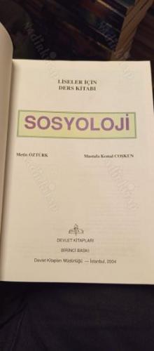 Sosyoloji Ders Kitabı (Liseler için)