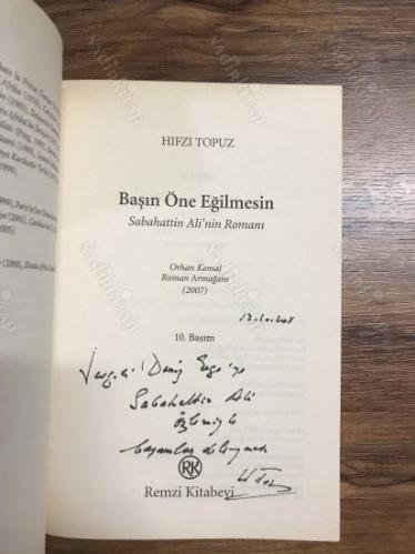 Başın Öne Eğilmesin Sabahattin Ali'nin Romanı (İthaflı İmzalı)