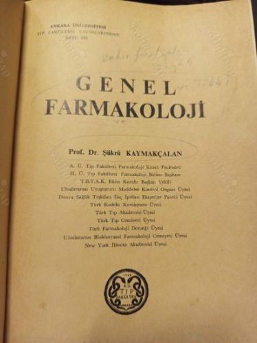 Genel ve Tıbbi Farmakoloji (Şahıs Ciltli)