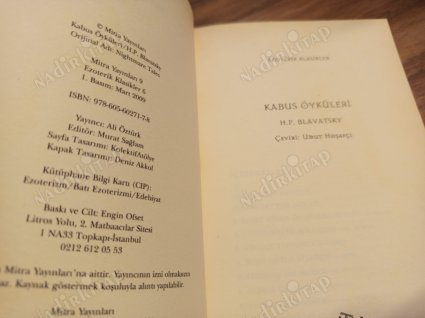 Kabus Öyküleri (1. Basım)