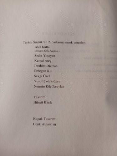 Dil Derneği Türkçe Sözlük (2. Baskı)