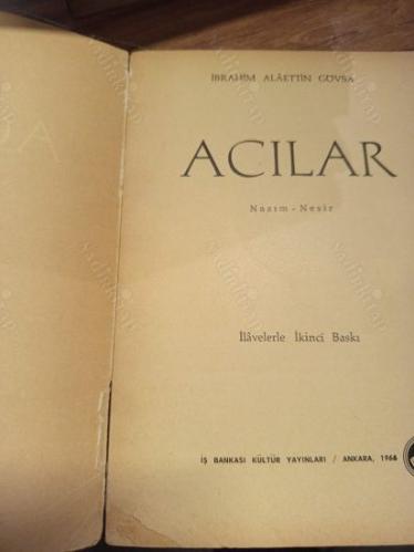 Acılar / Nazım - Nesir