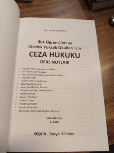 İİBF Öğrencileri ve Meslek Yüksek Okulları İçin Ceza Hukuku Ders Notları
